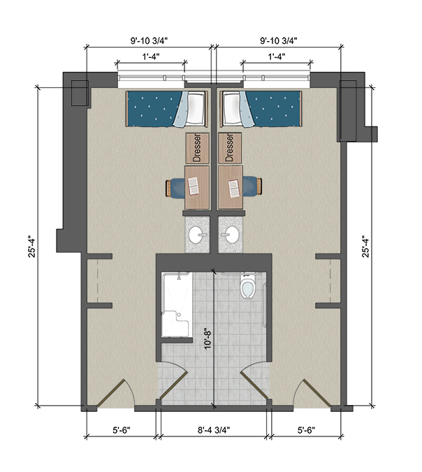 Grand Hall ADA Single Semi-suite (2-Person)