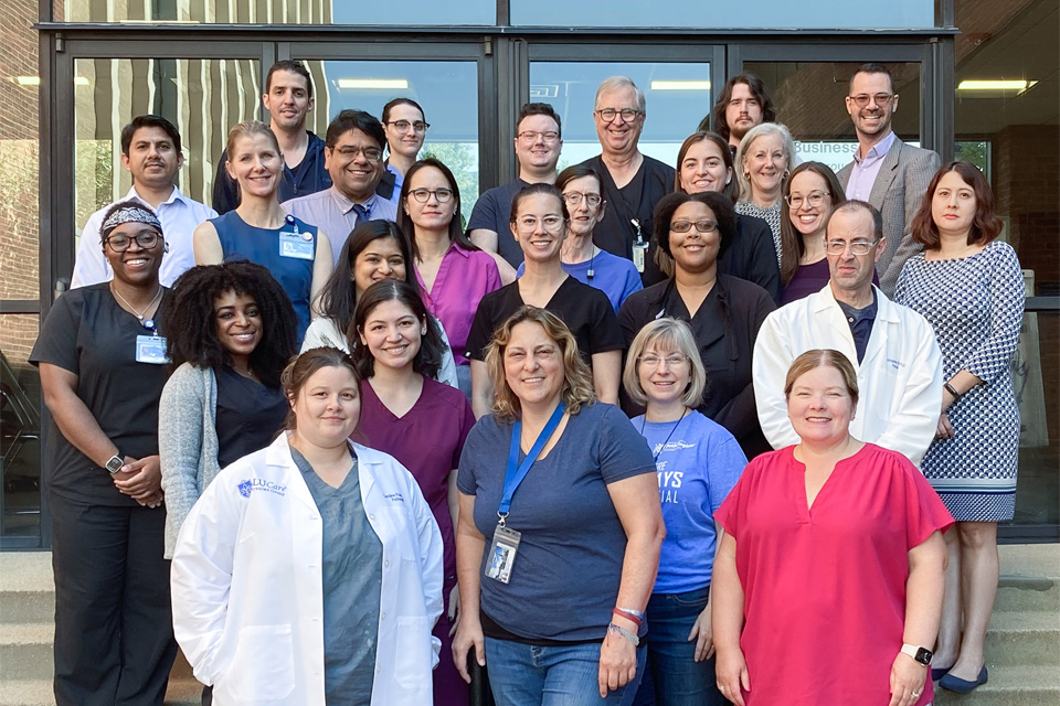 Group photo of the SLU School of Medicine Pathology Faculty