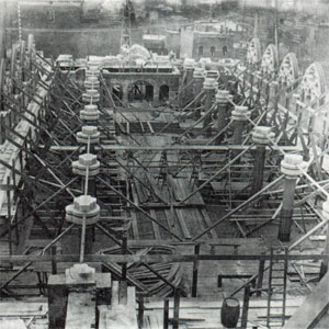 Laying the foundation of St. Francis Xavier College Church at Grand Boulevard in 1884.